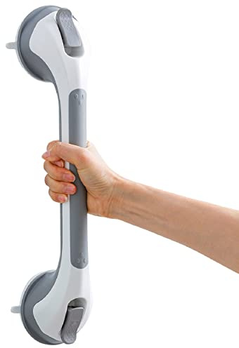 TAILI Shower Grab Bar 16 Inch Suction Cup Grab Bars for Bathroom, Removable Shower Safety Handle Heavy Duty Bathtub Grip for Seniors & Elderly, Strong Handrails No Drilling Waterproof, Grey
