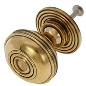 Infinity Decor Preston – Boutons de placard en laiton massif – Poignées de placard de style ancien (laiton vieilli, 38 mm)