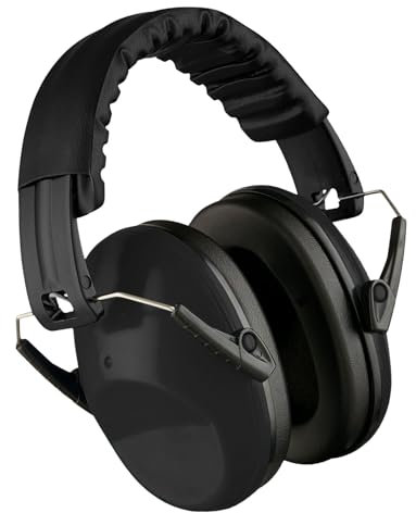 KAMICURE Protectores auditivos para niños pequeños, orejeras premium con cancelación de ruido para niños, cómoda protección auditiva con diadema ajustable de 6 meses a 14 años, Negro, Taille unique