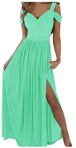 NNGOTD Robe Ete Femme Longue Fluide Robe Mi - Longue Femme éTé Imprimé Polka Dot Col en V Manches Courtes Robe éLasticité Casual Tunique Pin-Up Robe De SoiréE Chic Et Elegant Robe de Bal Femme
