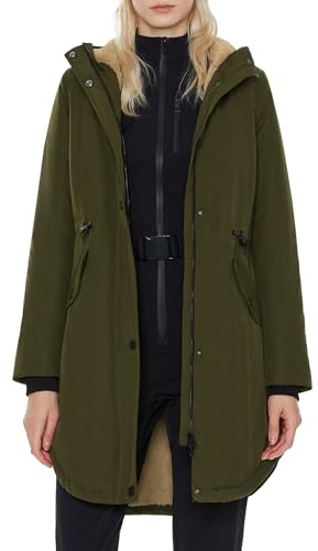 ELEZAY Abrigo de invierno para mujer, con forro polar, chaqueta tipo parka con capucha, longitud media, cálida e informal
