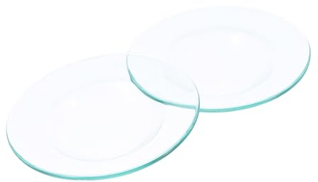 Amosfun Lot De 2 Plateaux De Fusion De Cire Transparent Réutilisable pour Brûleur À Huile D'Aromathérapie Accessoires De Plaques Chauffantes Anti-Fuite 4.72In