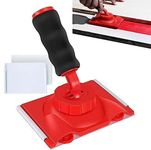 Tampon Peinture, Pinceaux Peinture d'angle en Latex avec Poignée, Outil De Peinture des Bords, Pinceau Edger avec Tampon De Retouche, Coupe-Bordure Portable avec Tampons Éponge Remplacement