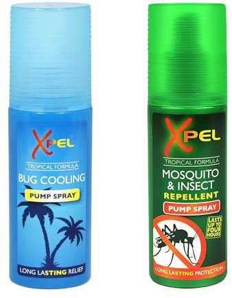 Mozzers Mosquito & Insect Repellent 70ml & Bug Cooling Pump Spray 70ml Xpel Mosquito Bundle