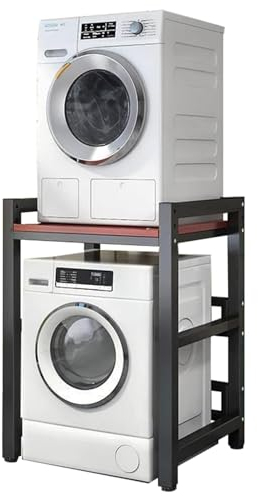 Kit de apilamiento para lavadora y secadora Lavadero Estante para lavadora y secadora, Cuarto de baño Marco Intermedio Lavadora Altura ajustable, Cocina Estantería apilable para Secador Superior (Siz