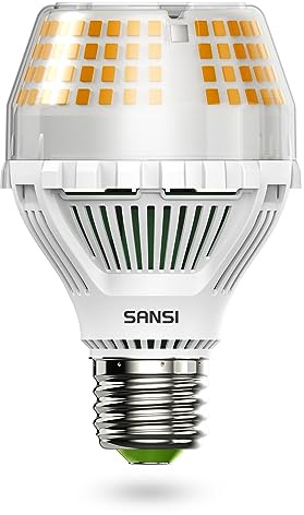 SANSI 25W (250W Equivalenti) Lampada LED a Risparmio Energetico, A19 Lampadina LED 4000lm 3000K Bianco Caldo, Angolo del fascio di 270° per Cucina, Ufficio, Officina, Garage, Non Dimmerabile