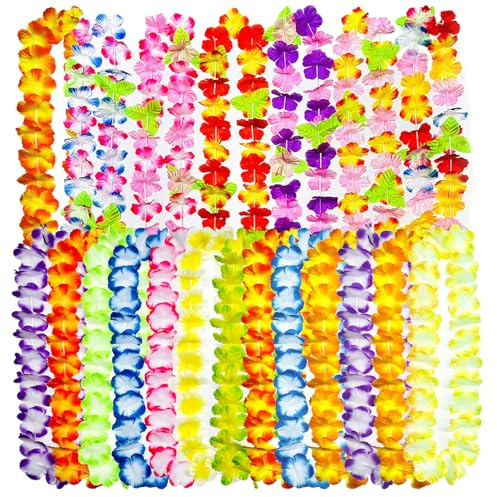 Ghirlanda Hawaiana Collana 24 Pcs,Collana Hawaiana Fiori, Collane Hawaiane Hawaii Feste Decorazioni, Festoni Carnevale Tropicali per Tropicale Spiaggia Tema Festa Hawaiano Decorazioni