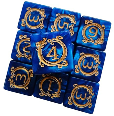 Yulokdwi Juego de Dados - Dados para Juegos De rol,10 Unidades con Diseño De Dragón Creativo para rol, Decoración, Escritorio, Niños Y Adultos