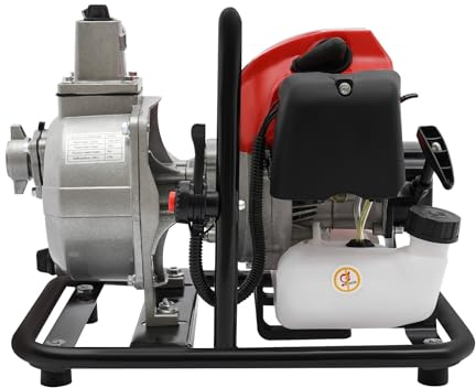 Gasoline Engine Water Pump,43CC 2-Stroke Engine Water Pump Portable Water Transfer Pump with Oil Bottle & Funnel,Petrol Water Pumps Suitable for Irrigation, Landscaping, Drainage