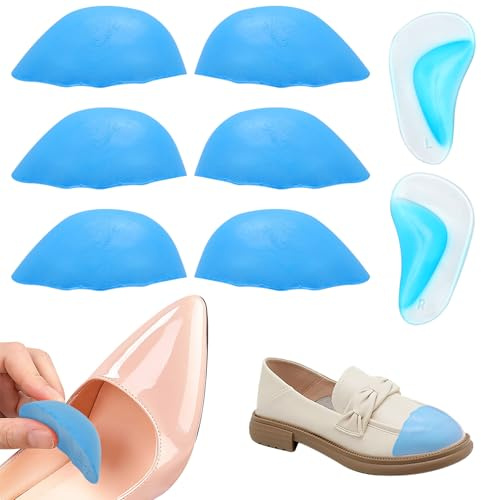 HENGBIRD 3 pares de plantillas reductoras para zapatos, para Zapatos Grandes Hombre Mujer, Almohadillas Invisibles, Espuma Suave Antideslizante Reutilizable y Lavable y 1 Plantilla para Arco Plantar