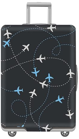 Luxvara Elastico Custodia Valigia, Custodia Bagaglio da Viaggio per 18-32 Pollici, Lavabile Copertura per Valigia, Coprivaligia Anti Polvere (L(26-28 pollici))