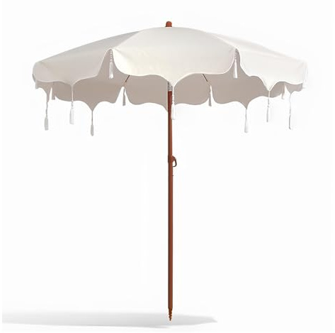 Genérico Sombrilla con Borlas para Restaurante Y Piscina, Parasol para Lluvia, Sombrillas De Exterior para Puestos para Protección Solar, Uso Comercial En Patio