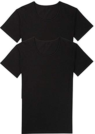 Sloggi Mens 24/7 03 O-neck 2p Undershirt, Black, 32 UK
