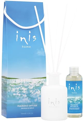 Inis the Energy of the Sea - Reed Diffuser Set with Fragrance Oil, Glass Bottle and Fibre Reeds, Clean Ocean Fresh Aquatic Home Fragrance for Living Room, Bathroom and Bedroom