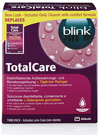 AMO blink TotalCare Multipack – Das Rundum-sorglos-Paket für Träger von harten Linsen – Hartlinsenreiniger, Kontaktlinsen-Pflegemittel und Behälter in einem Set