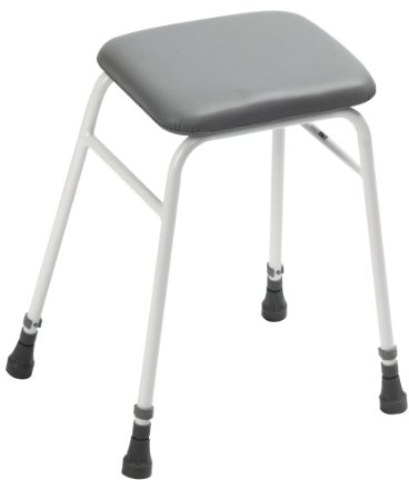 Homecraft Height Adjustable Shower Perching Stool, Ergonomic Perching Stool with Adjustable Height for Elderly and Disabled Bathing Assistance