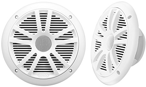 BOSS Audio Systems MR6W 180 Watt Per Pair, 6.5 Inch, Full Range, 2 Way Weatherproof Marine Speakers Sold in Pairs, White