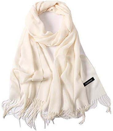 freesiom Echarpe Unisexe Homme Femme Hiver Chaude Longue Couleur Uni Frange Châle Foulard Tour Cache Cou Mode Simple Elegant Douce Automne Cadeau Anniversaire Noel