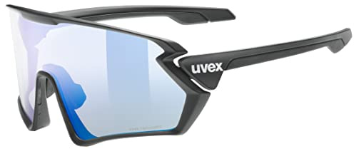 uvex sportstyle 231 V - Sportbrille für Damen und Herren - selbsttönend - druckfreier Sitz & perfekter Halt - black matt/blue - one size
