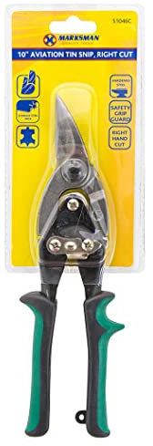 10 Right Cut Aviation Tin Snips - Multi Purpose Cutting Shear Tin Sheet Cut Metal 250Mm Strong Durable Hand Tool, Household DIY Worskshop Shears