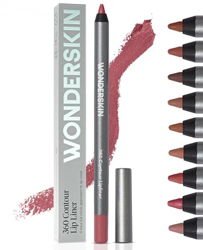Wonderskin Lip Liner Pencil – 360 Contour Lipliner, Langlebig, Spitzbar, Wasserfest Und Übertragungssicher, Nude Lip Liner Pencil (Rosewood)