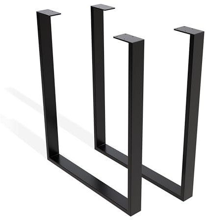 Sossai® Stahl Tischgestell Tischkufen Tischbeine | TKW0 | Farbe: Schwarz | 2 Stück | Breite 60 cm x Höhe 72 cm