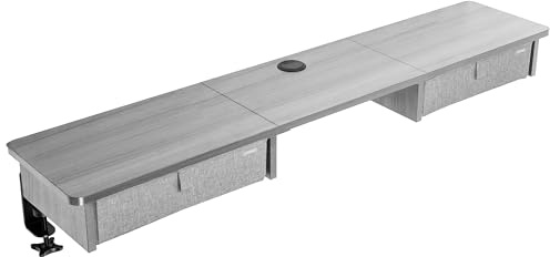 Duronic DD3 GY 120 cm skrivbordsskiva med 2 lådor | Kompatibel med alla 120 cm skrivbordsskivor | Skrivbordstillbehör | Gör det möjligt att lägga till lådor | Yta för höj- och sänkbar skärm