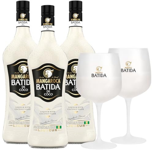 Mangaroca Batida de Côco 16% vol 0,7 l plus 2er Cocktailglas Set
