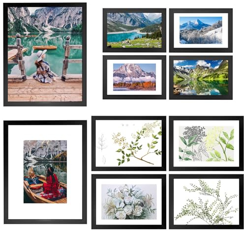 Tanice Cornice per Foto Combinate da 10 pz in PVC Portafoto da Parete Set Cornici Multifunzionali Vetro Antirottura Design Personalizzato Ideale per Esposizione Creativa e Sicura delle Tue Foto