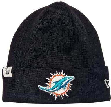 New Era Miami Dolphins NFL Loop Label Knit Schwarz Beanie - One-Size