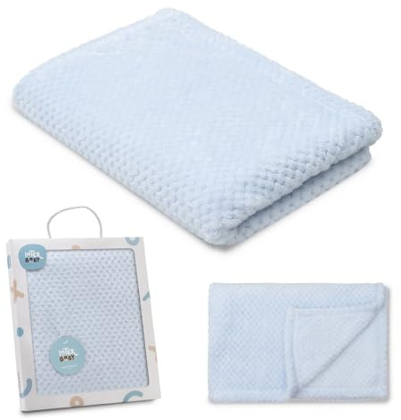 Interbaby - Nyfödd babyfilt | Extra mjuk Porcorn, bekväm, varm | Månadsfilt 80 x 110 cm, unisex, för spjälsängar, vagnar