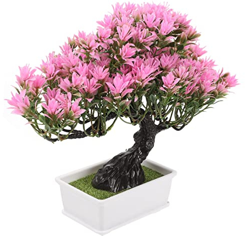 TOPPERFUN Decorative Fake Bonsai Tree Artificial Potted Plant for Dining Table Living Room Kitchen Desk Home Fake Pine Artificial Plant Ornaments Faux Tree Desktop Adornments