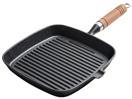 Non -STIAK grillpanna – fyrkantig grillpanna | galler i rostfritt stål | granitbeläggning köksredskap | kvadratisk gjutjärnspanna | ergonomisk värmebeständig stekpanna, multifunktionell K