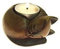 Something Different Wooden Tealight Holder | Curled Cat | 1 Piece | Brown | 8 cm x 8 cm x 5 cm Supporto, Legno, Marrone, 8 x 8 x 5 cm