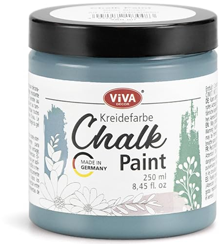 Viva Decor Chalk-Paint - Dove Wing - Blau 250ml - Kreidefarbe für Möbel, Wand und Deko, Mattes Finish, Hochpigmentiert, Ideal für Shabby Chic & Vintage Look für Holz und andere Oberflächen