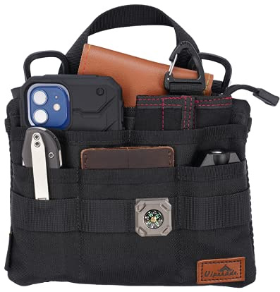 VIPERADE VE5 Slim EDC Pouch with 7 Pockets, Mens Pocket Organizer Multitool Pouch, Mini Crossbody Messenger Bag (No Strap)