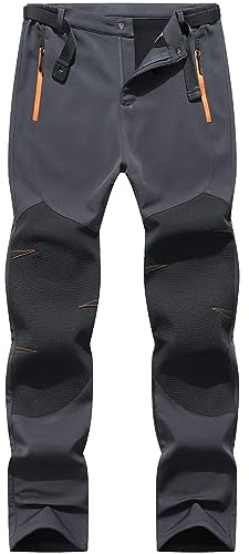 BenBoy Hombre Trekking Pantalones de Nieve Impermeables Softshell Montaña Pantalones Invierno Calentar Escalada Senderismo Esquiar Aire Libre