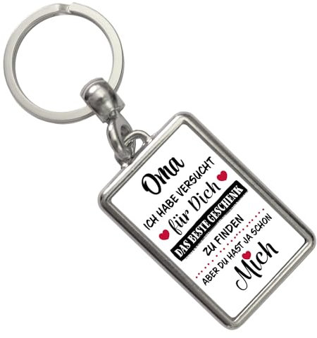Oma - das beste Geschenk für dich bin ich Schlüsselanhänger ein schöner Schlüsselring als besondere Geschenkidee für ein Familienmitglied die von Herzen kommt