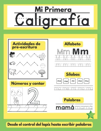 Mi Primera Caligrafía: Libro de prekínder en español para niños aprender a repasar letras, números y formas; -aprender a escribir el alfabeto en ... (Libros didácticos para niños en español)
