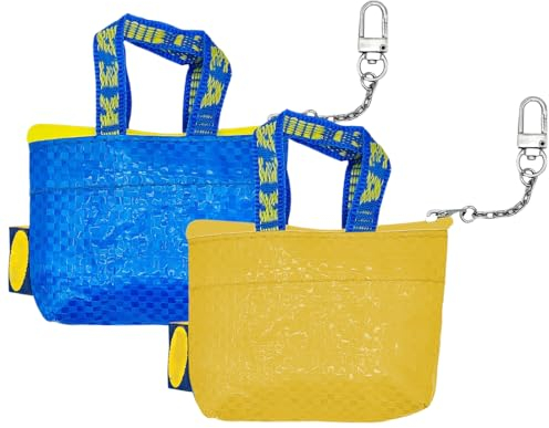 PHCOZY 2 Pcs Mini Tasche Tüte Reißverschluß Kette für Schlüsselbund