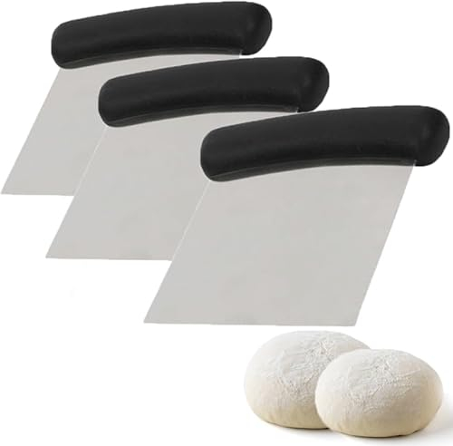 VIRSUS Raschietto Flessibile Multiuso da Cucina 3648, Misura 11x8,5 cm, Spatola Tagliapasta in Acciaio Inox e Manico in Plastica, utensile da Cucina per Tagliare Impasto Pizza, Pane, Pasta, Dolci (3)