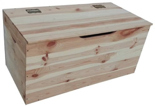 CASSAPANCA BAULE LEGNO PINO NATURALE GREZZO 100x40xh40cm