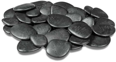 Kalapanta - Piedras Decorativas en plástico Reciclado para macetas, Pintura, acuarios, casa, jardín, Fabricado en Italia (Talla L, Ø 5-8 cm, Aprox. 45 Piezas, Negro)
