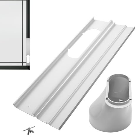 15cm Window Adapter + 2 Pieces Of 55cm Baffle Abluftschlauch Adapter, Rollladen-Fensterblende Für Klimaanlagen, Rolladen Fensterblende, Fensteradapter Fensterdüse Für Mobile Klimageräte Klimaanlagen