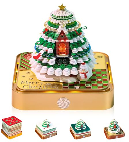 Calendario 3D da Strappare 2026, Blocco Note 3D 2026, Calendario da Scrivania con Luce a LED e Scatola Display Trasparente, Calendario con Scultura di Carta, Decorazione Fai Da Te, Regalo per Natale