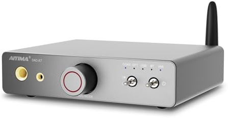 AIYIMA DAC A7 Bluetooth 5.4 Dekodierender Kopfhörerverstärker HiFi 3,5 mm + 6,35 mm Dual-Kopfhörerausgang, mit ES9038Q2M DAC 24 Bit 192 kHz Unterstützt USB-/optischen/koaxialen/Bluetooth-Eingang