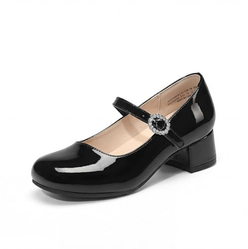 DREAM PAIRS Scarpe Eleganti Bambina Mary Jane,Nero,33.5