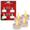 Idena 408998 - Velas de té LED, 4 piezas, velas eléctricas con luz parpadeante, pilas incluidas, decoración para bodas, fiestas, Navidad, Pascua, como luz de ambiente