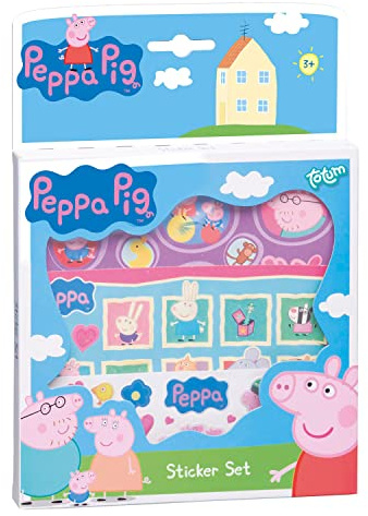 Totum Peppa Wutz Stickerbox mit über 50 Aufklebern der Peppa Pig Familie - für Scrapbooking und Bastelarbeiten