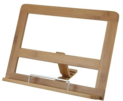 Buchhalterung Kochbuchhalter Buchhalter braun aus Holz Tablet-HalterRezepthalter Leseständer